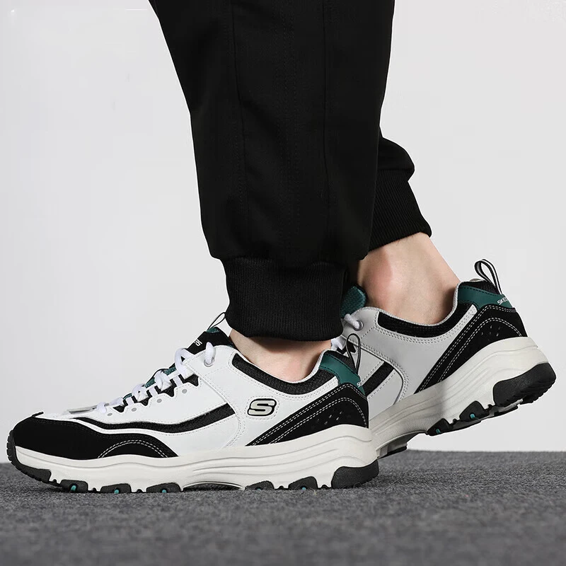 

Skecher men's shoes 2025 new thick sole retro light panda shoes white sports casual shoes 8790091-WBK