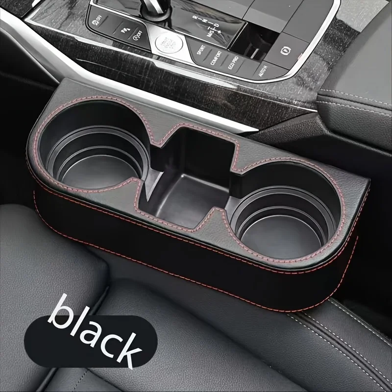 

Car Cup Holder Organizer Seat Gap Storage Box Multi-Functional Double Compartment Beverage Cups Stylish Car Interior Accessory