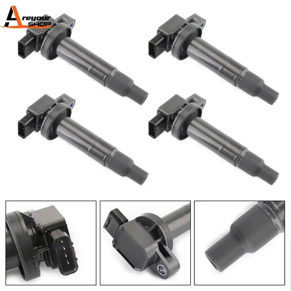 Areyourshop 4pcs Ignition Coil 90919-02240 For Toyota Corolla Yaris Prius 1.3L 1.5L 2.4L Car Auto Accessories