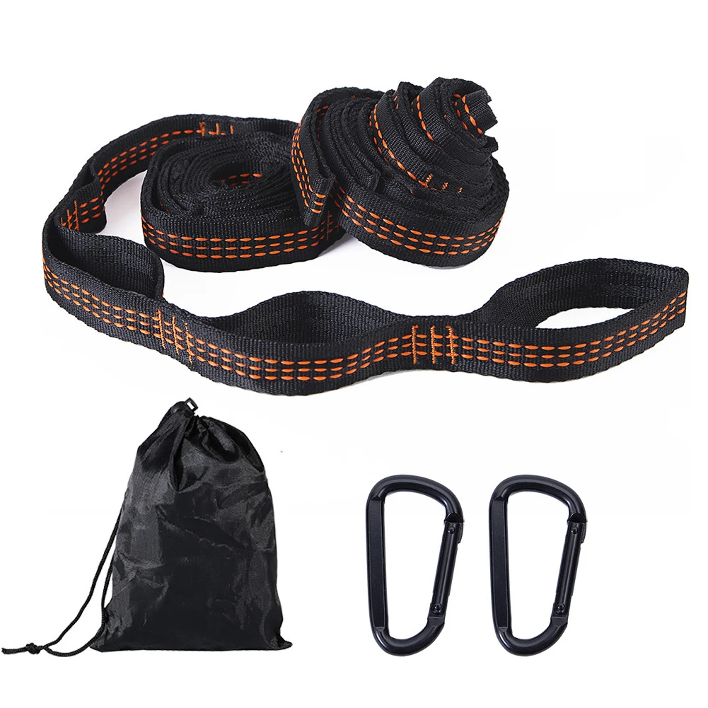 2/1PCS High Bearing Capacity Hammock Straps Breaking Strength Polyester Hammock Belt Rope With Ring Buckle Camping Accessories