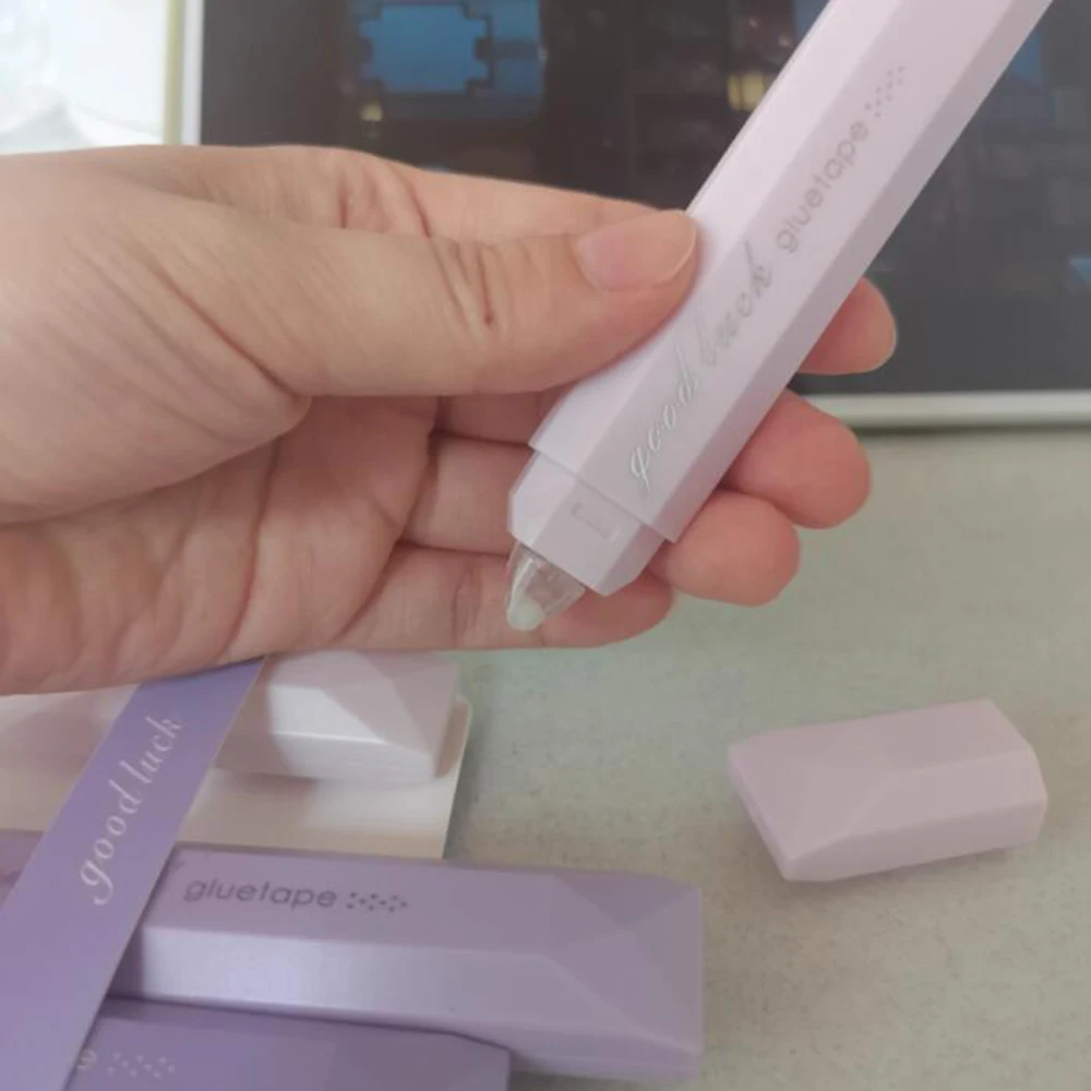 4Pcs/1set 그라디언트 대용량 양면 디스펜스 펜 스크랩북 및 DIY 사무실에 적합한 원활한 접착제