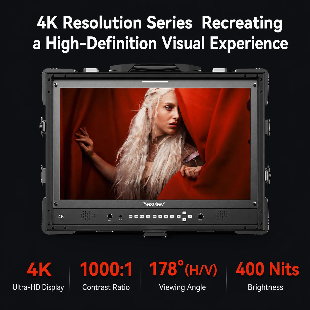Desview D Series D17-HDR/D24-HDR Director Broadcast Monitor Full Waveform Monitoring with Safety Protective Case