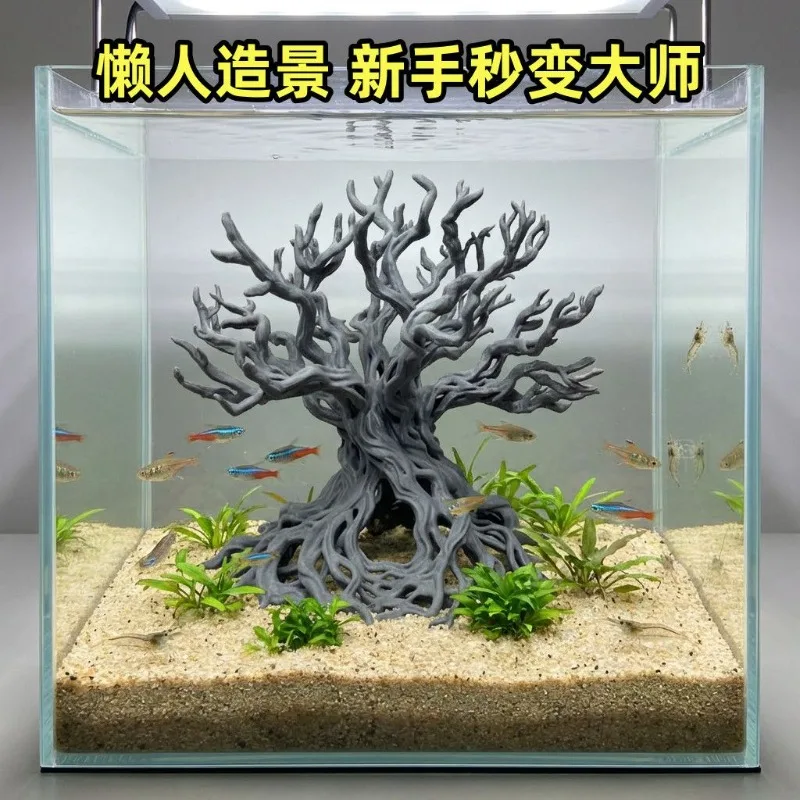 Volcanic Rock Texture Aquarium Decoration Integrated Landscaping Frame Hideout Cave for Small Fish and Shrimp aquarium