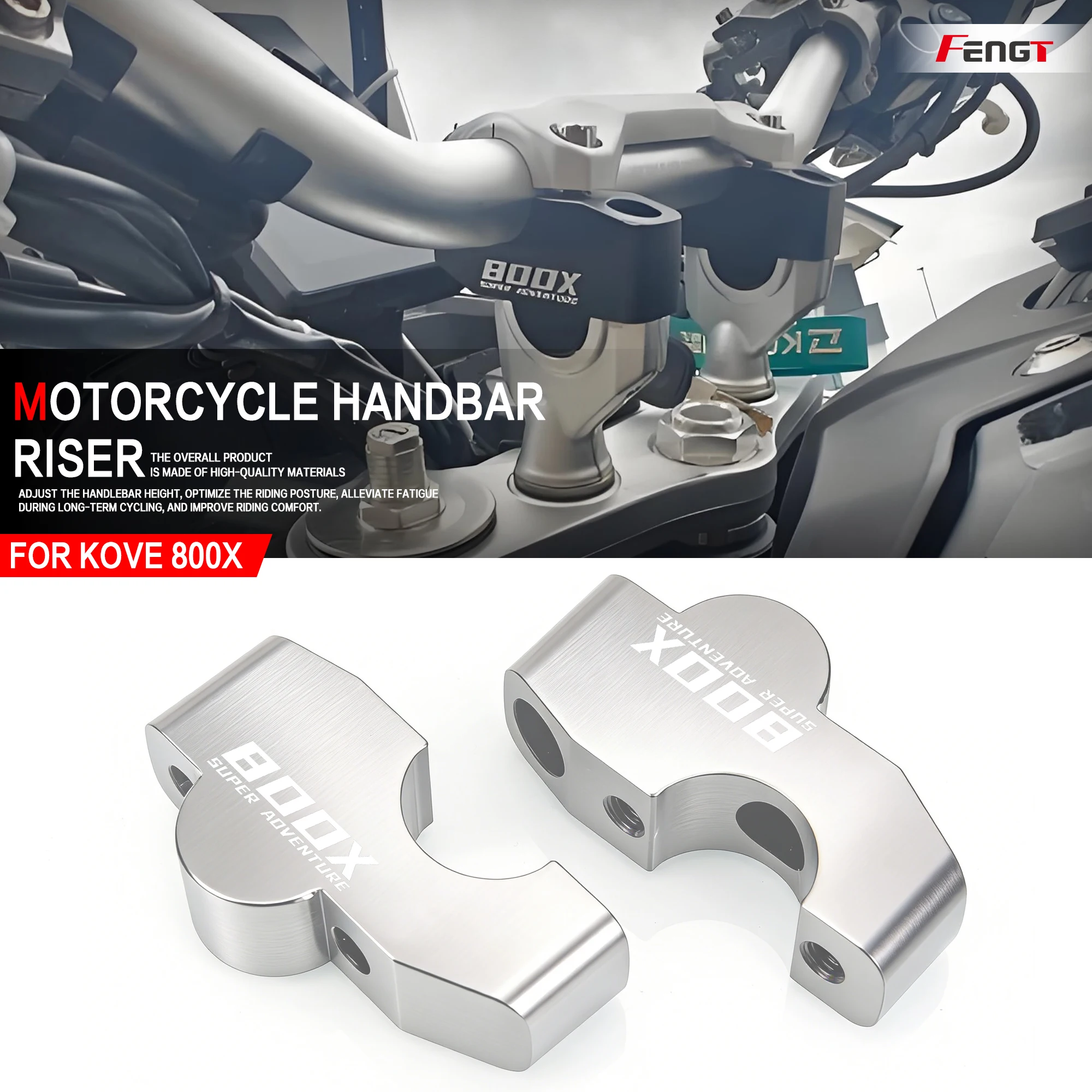 

For KOVE 800X Super 800 X Adventure 2023-2025 Motorcycle Handle Heighting Extend Adapter Handlebar Riser Bar Mount Handle Clamp