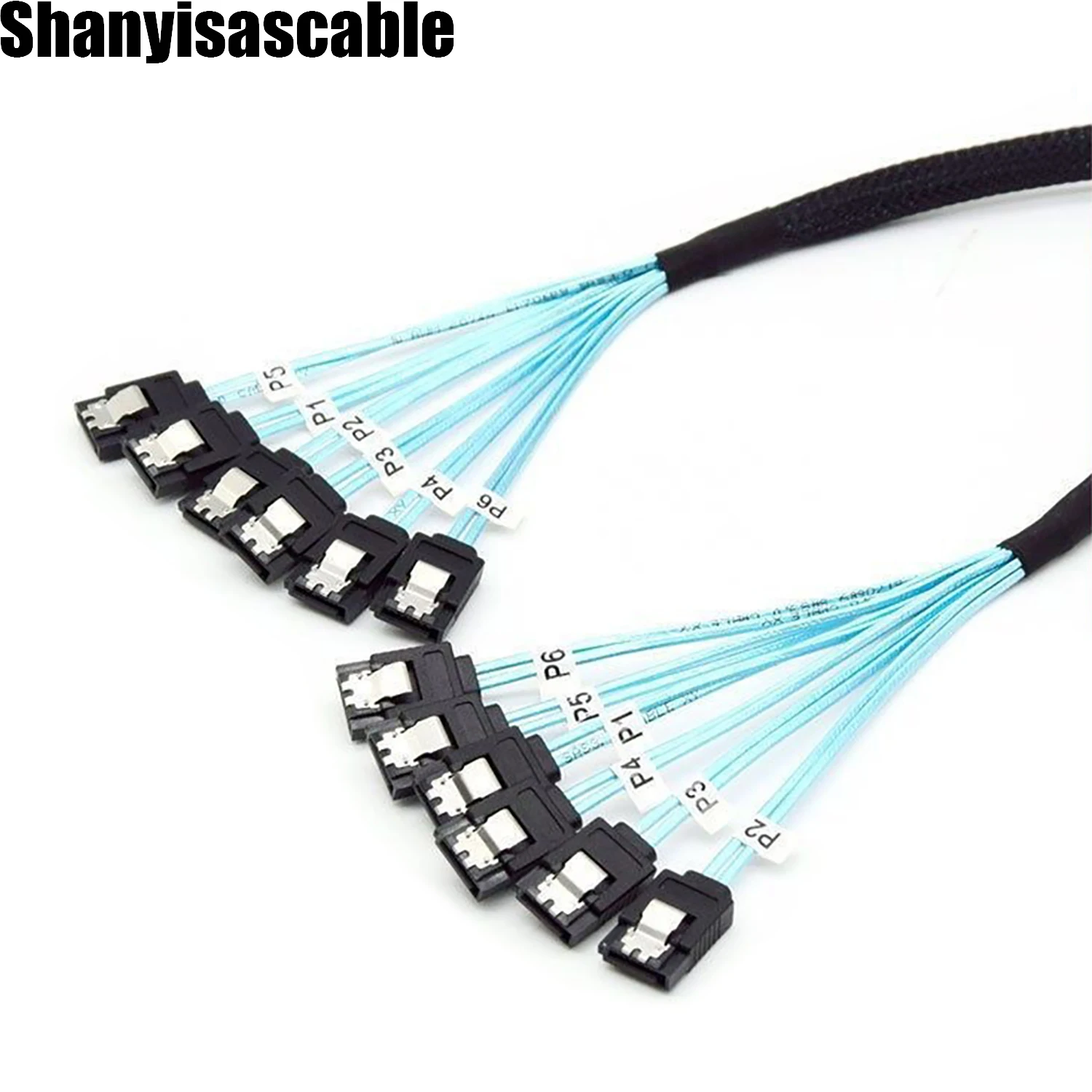 1.0M  Internal SAS 6SATA Host to 6SATA 7pin Target Hard Disk 12Gbps Data Server Raid Cable
