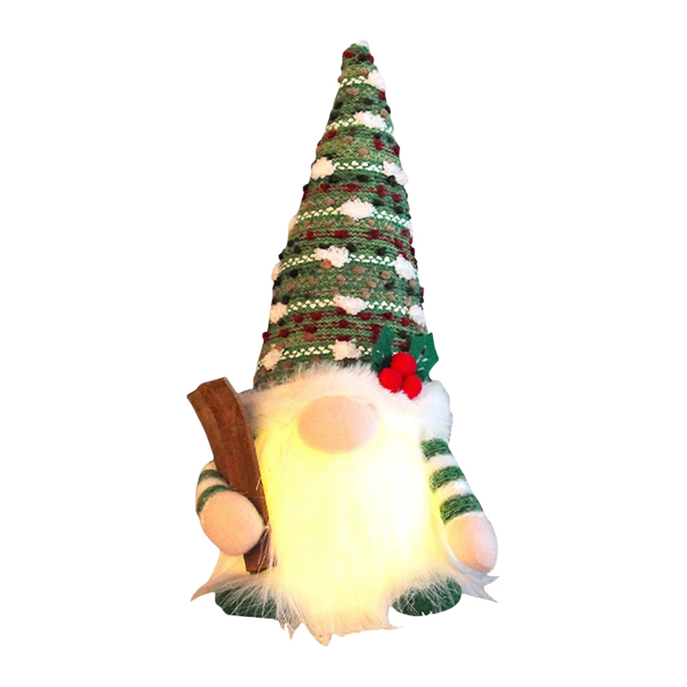 Natal luminoso trenó anão boneca com luz led esqui gnome figura boneca bonito boneca sem rosto para decoração de festa de ano novo