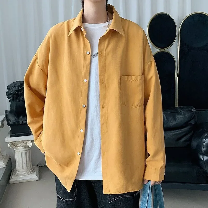 

Faionable Autumn Long Men's Stand Fit Long Sve Thin Material Commute Sle Color Youth Daily Wear