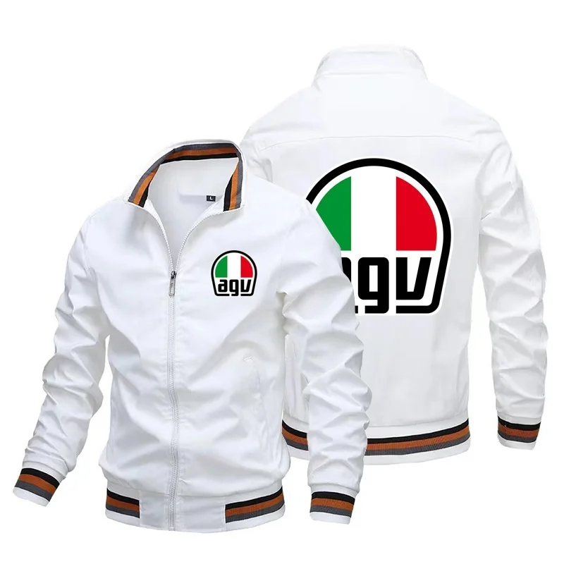2025 new men's spring helmet logo style personality pattern lapel jacket Fashion sports outdoor leisure cycling clothes