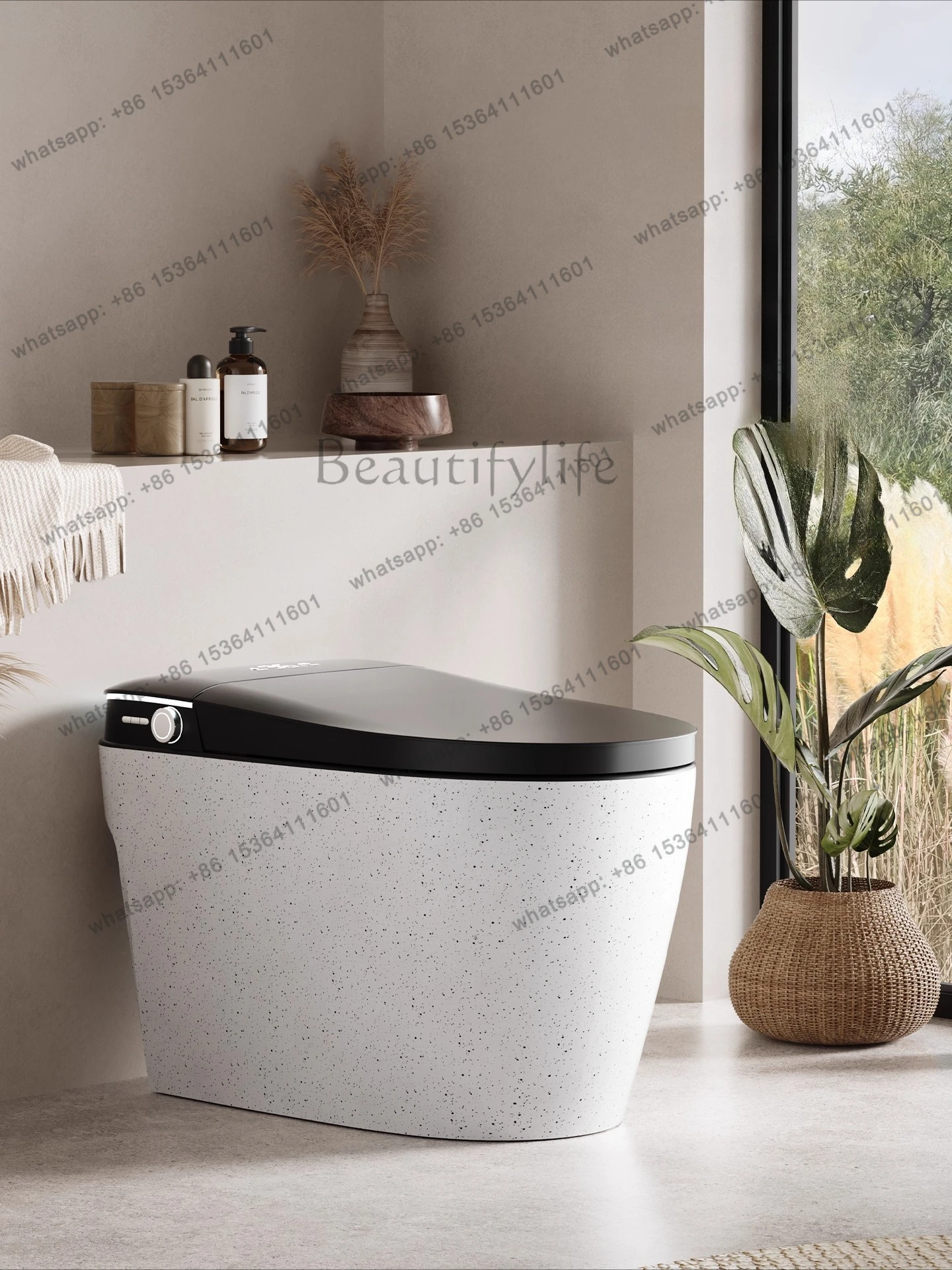 

Small apartment bathroom automatic intelligent toilet integrated siphon toilet