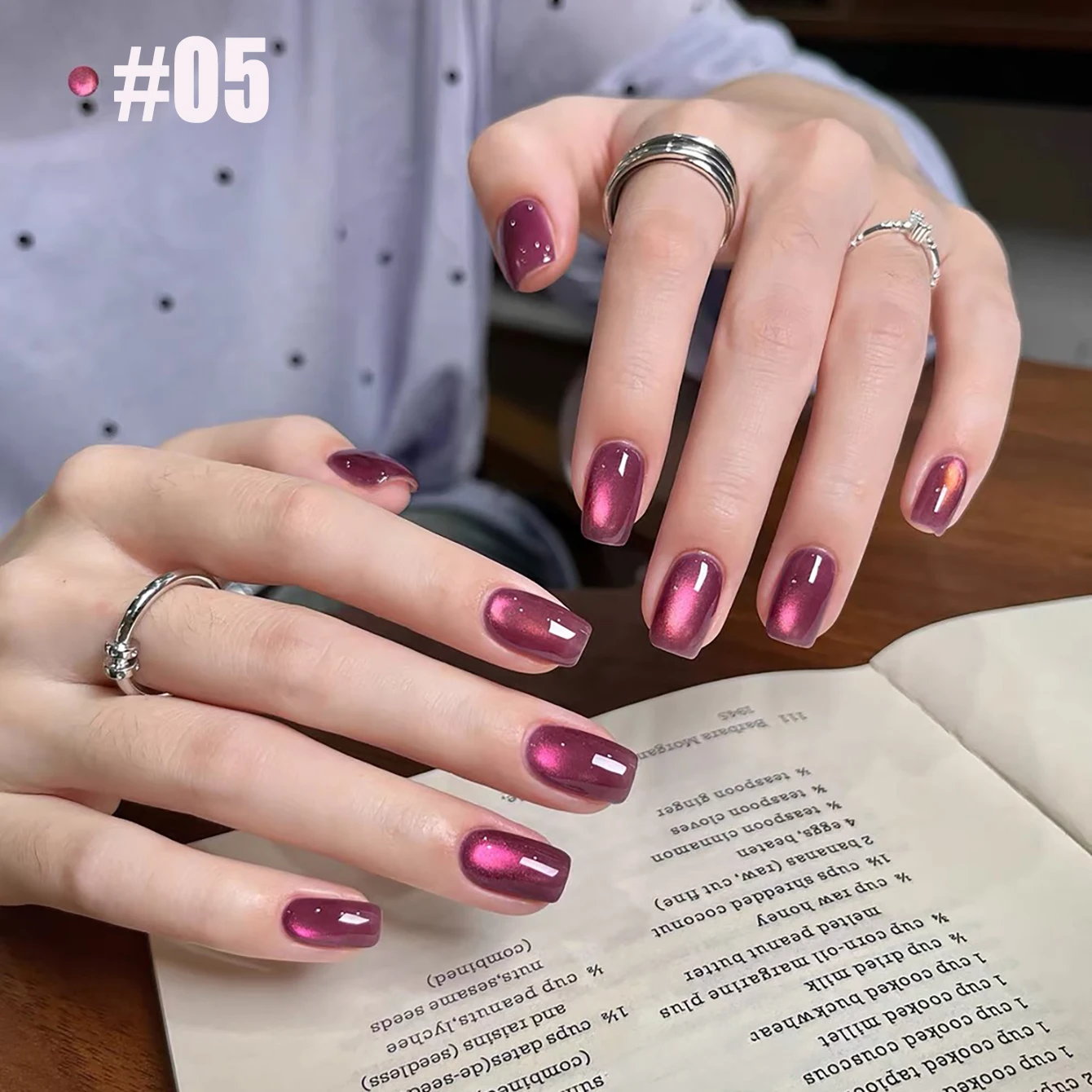 MIANEL 2026 Neuer Sommer Funkelnder Beeren-Diamant-Effekt Katzenauge Gel-Nagellack, Aufhellender Hellrosa Schimmer Katzenauge UV-Gel – Detail 14