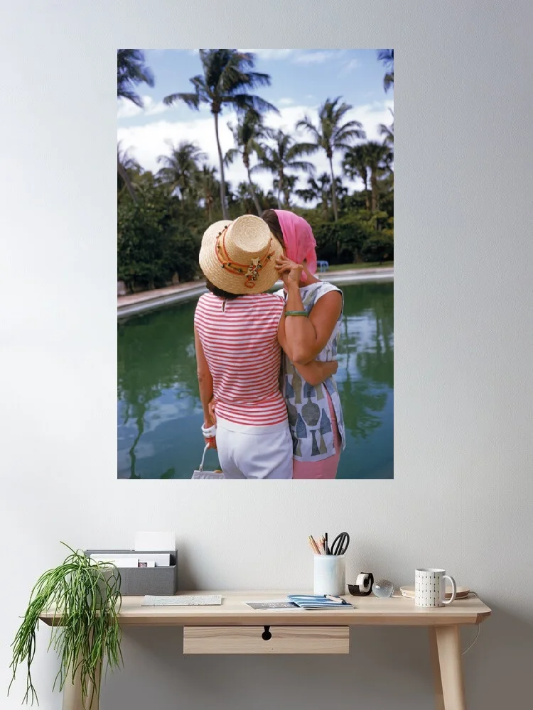 Slim Aarons Poolside Secrets, Print Art Canvas Poster,Living Room , Home Wall Decor Picture