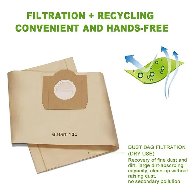 A36R 16 قطعة أكياس الغبار ل 6.959-130.0 أكياس تصفية ل A2201 WD3 كيس ورقي أجزاء المكنسة الكهربائية