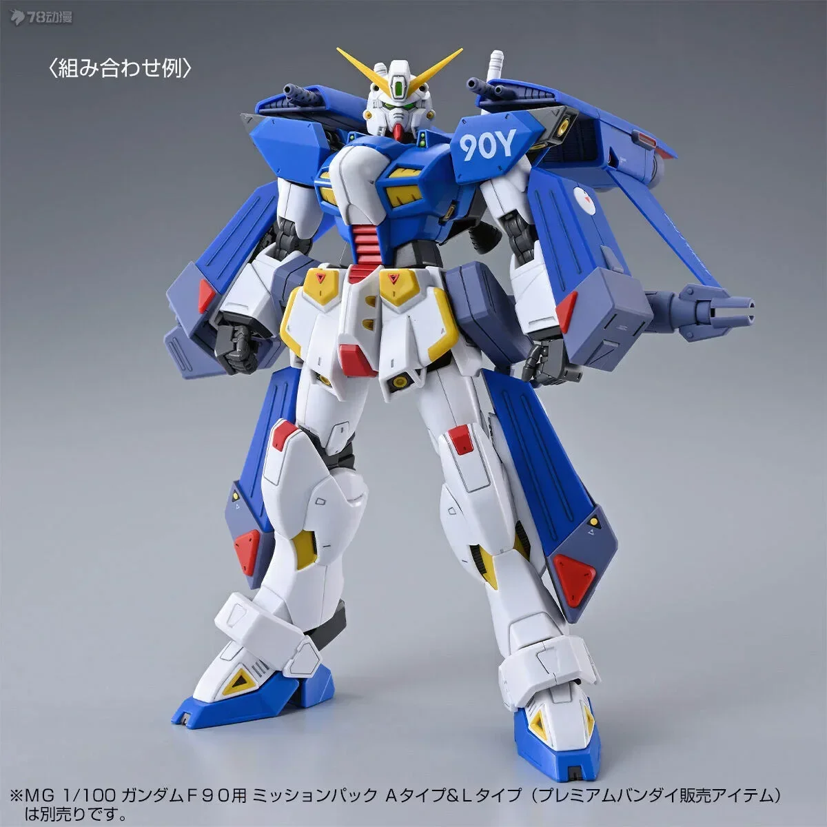 Bandai Genuine Original     MG 1/100 F90ⅢY CLUSTER  Action Figure Toys For Boys Girls Kids Christmas Gift Collectible Model