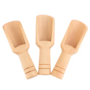 10 ks mini dřevěná lžička s kulatou rukojetí, čajová lžička, lopatka na sůl, odměrky na mléko, koření, lžičky na kávu, čaj, cukr, výprodej 8 nejlepší prodej malé lžičky na koření - №6