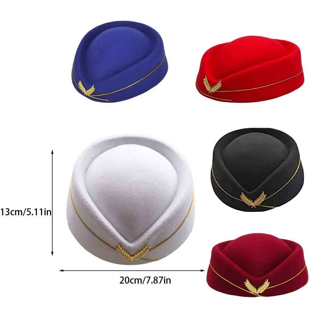 Cloth Stewardess Berets Replacement Washable Breathable Solid Color Stylish Woman Performing Ladies Hat Wine Red