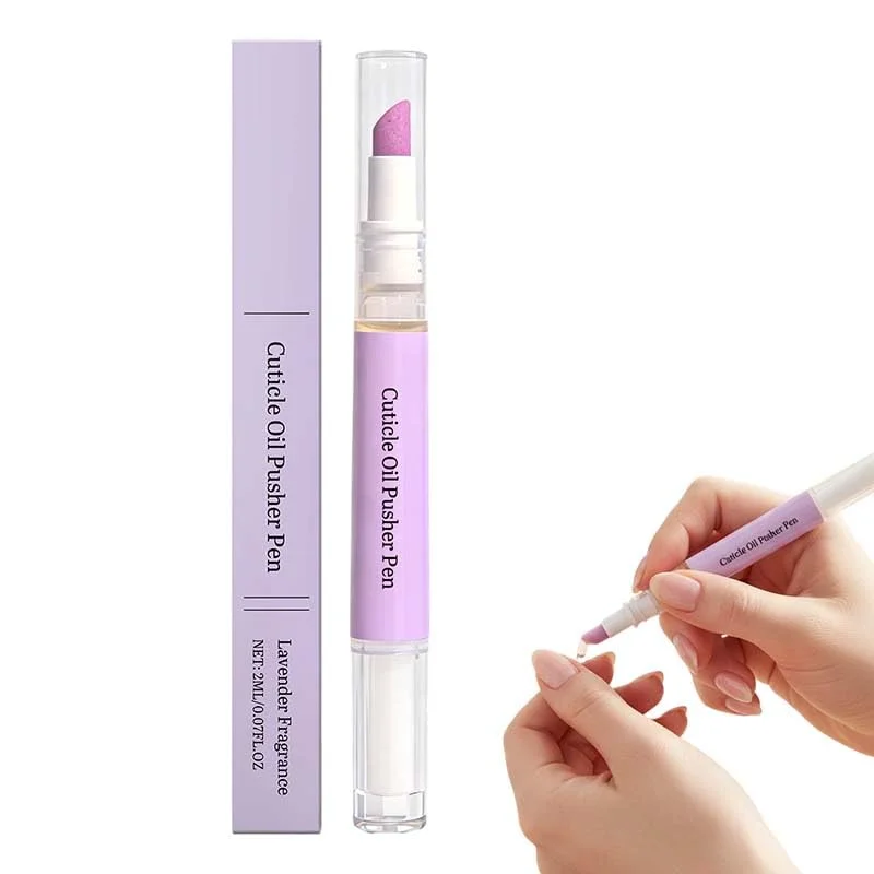 

2-in-1 Cuticle Pusher & Oil Pen, Portable Nail Care Pen Instant Cuticle Remover Tools for Dry Damaged Nails