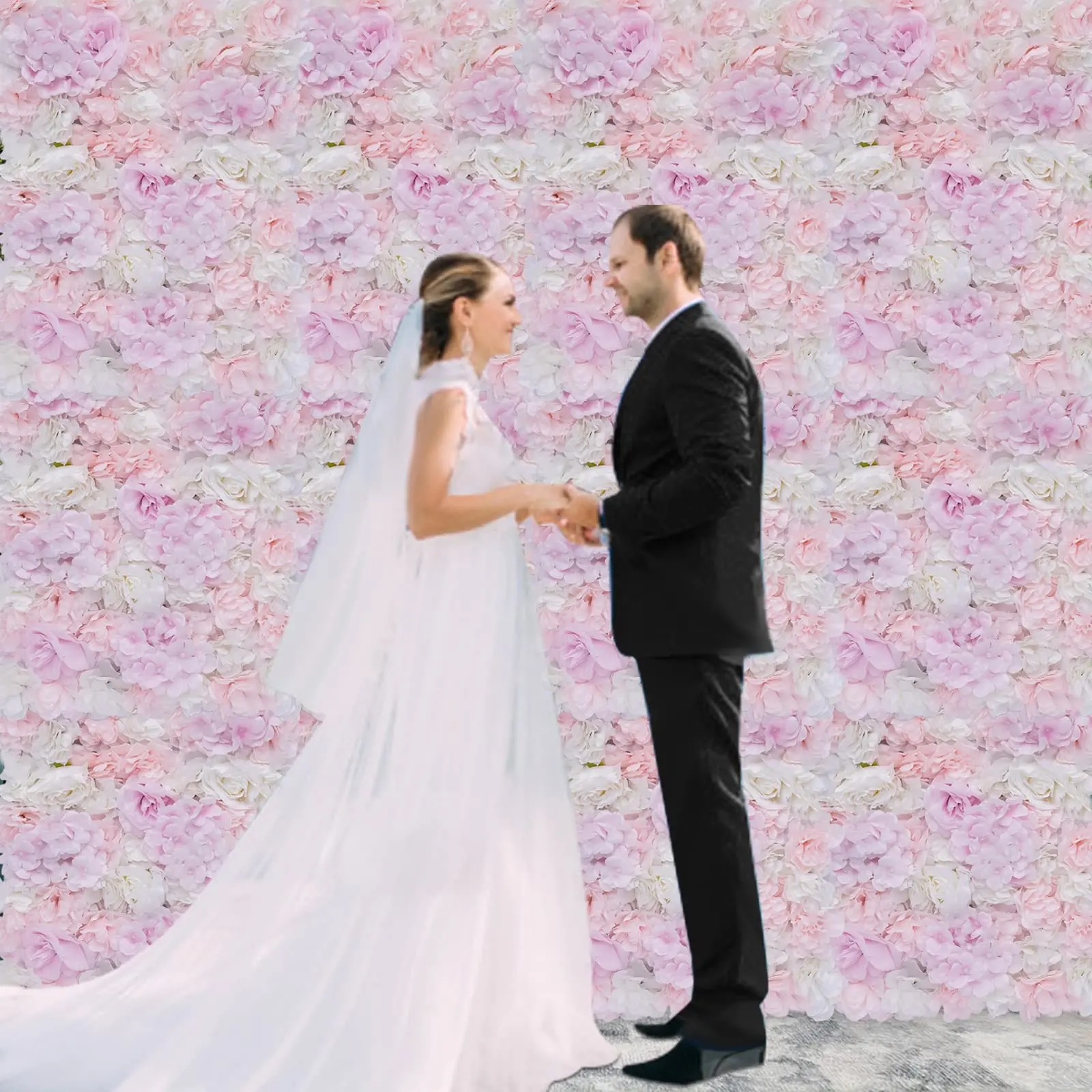 لوحات حائط على شكل زهرة اصطناعية من Loyalheartdy 12 حزمة من 16 × 24 بوصة حصيرة جدارية على شكل زهرة وردية صناعية لوحات خلفية لخلفية الأربعاء