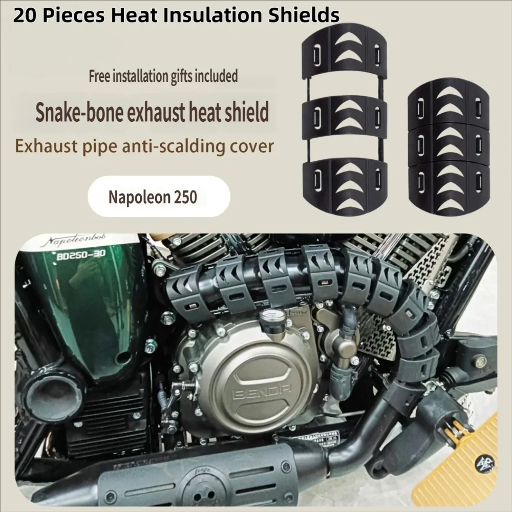 For Benda Rock 250 300 707 Black Flag 500 Napoleon 250 Exhaust Heat Shield Anti Burn Accesorios Moto Protector Calor Parts