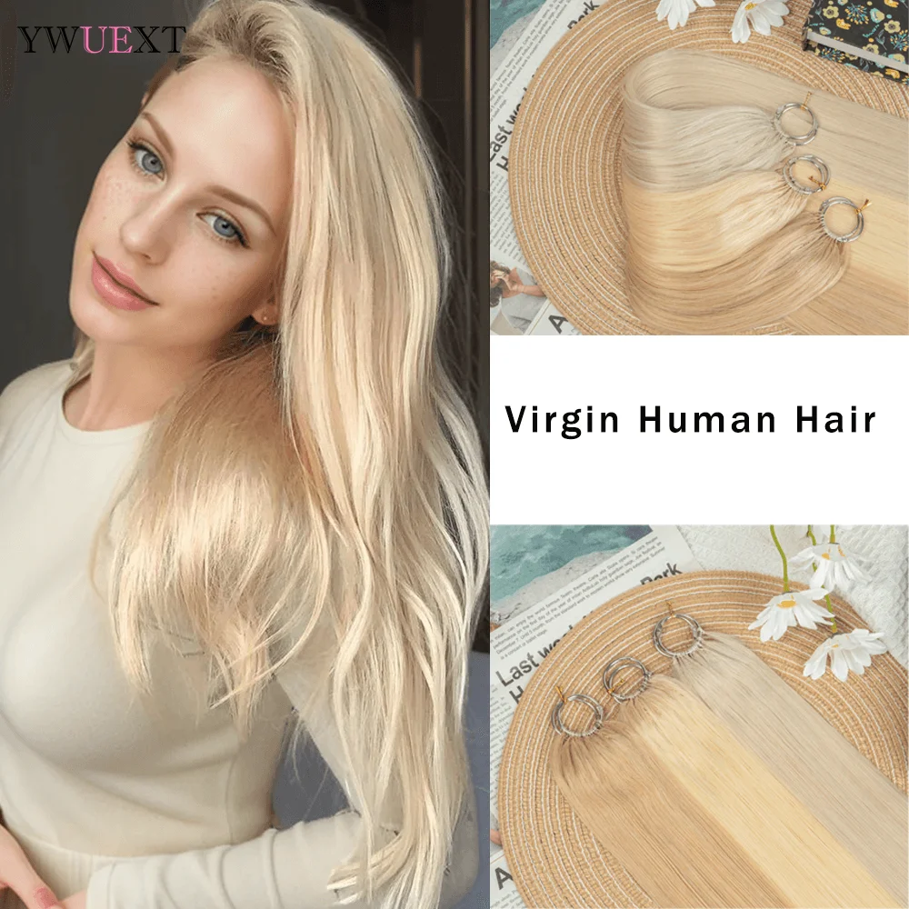 

Honey Blonde Feather Human Hair Extensions 16" 18" 20" 22" Hand Knotted Micro Loop Hair 40pcs/pack For Salon Supply