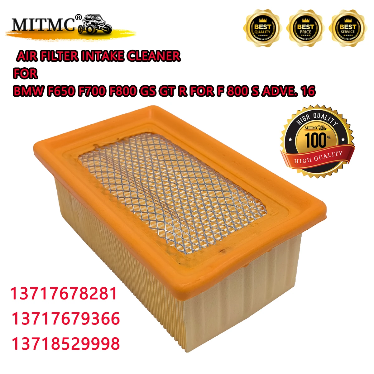 

Air Filter Intake Cleaner For BMW F650 F700 F800 GS GT R For F 800 S Adve. 16 13717678281 13717679366 137185299 HFA7913
