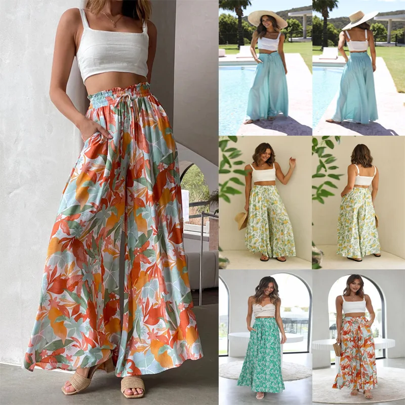 

2025European and American Spring and Summer Best-Selling Leisure Wide Leg Popular Loose Casual Fashion Trousers Women
