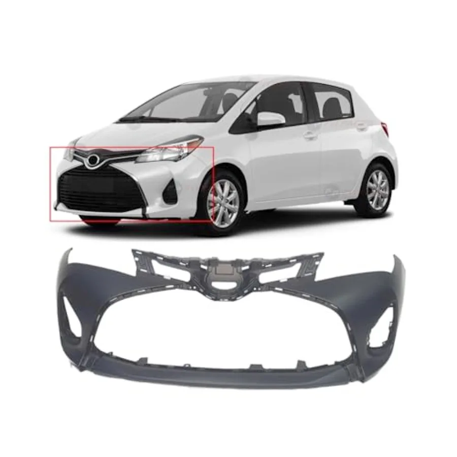 متوافق مع غطاء المصد الأمامي تويوتا ياريس 20152017 هاتشباك. ثقوب مصابيح الضباب الجديدة معدة TO1000408 #1