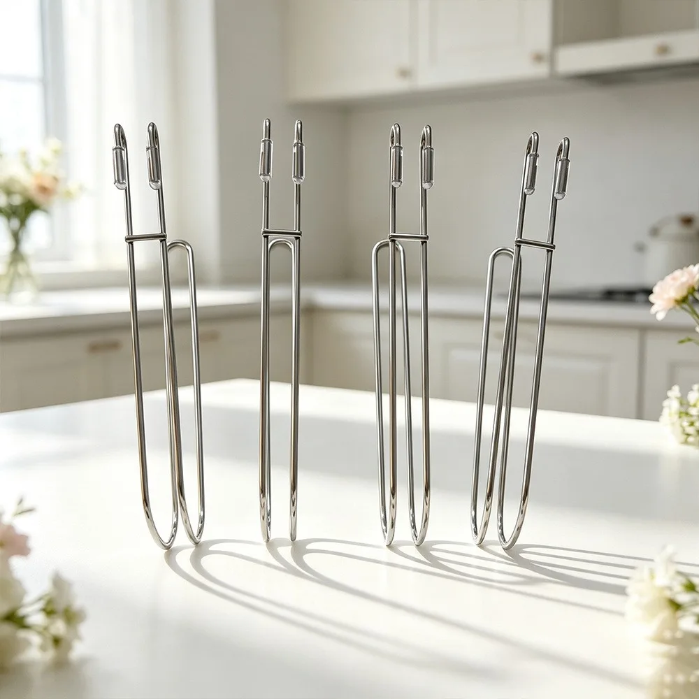 4PCS U Shape Hanging Cup Drying Hook Bold Stainless Steel Kitchen Storage Rack Wear-resistant Space Saving