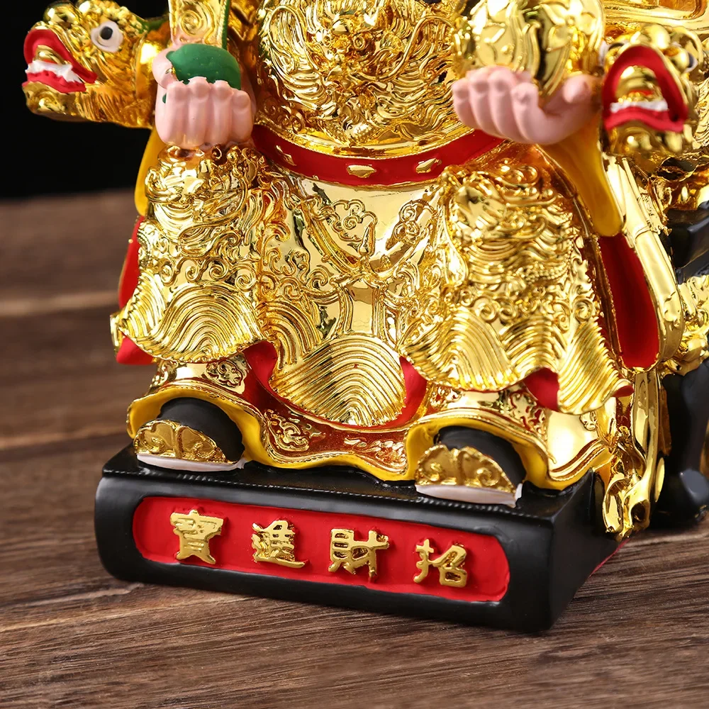 Lucky Resin The God of Wealth Yuanbao Buddha Statue Household Offering Ruyi Ornament