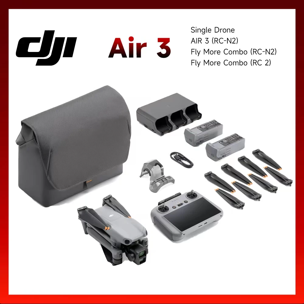 DJI Air3 Drone / Fly More Combo RC-N2 or RC 2 Control Dual-Camera 4K/60fps HDR Videos O4 20km Transmission 100% DJI Original