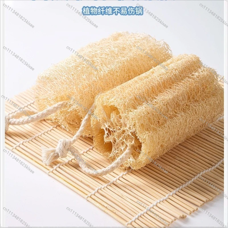 For Natural Loofah Sponge Brush Pot Dishwashing Artifact Cleaning Scouring Pad Bath Rubbing Back Bath Brush