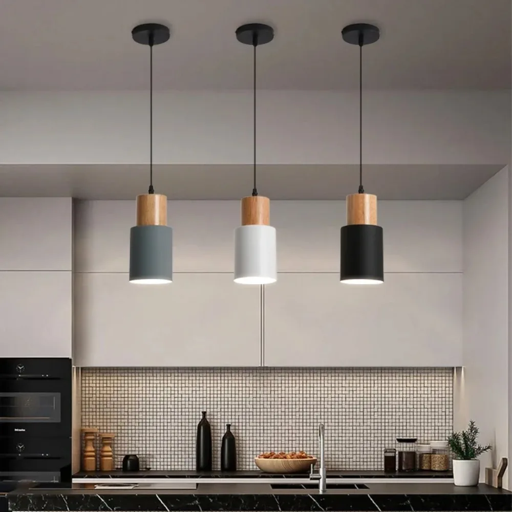 1/5/10Pcs Minimalist Pendant Chandelier Bedroom Bedside Lamp Modern Nordic Restaurant Single Head Small  Bar Counter view 6