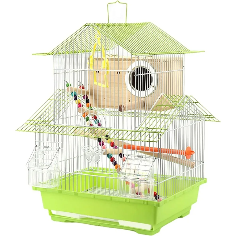 

Bird Cage/Birdcages Parrot Bird Cage Large Villa Small Bird Cage Metal Roof Ornamental Cage Birdcage Parrotlets Aviary (Size : L
