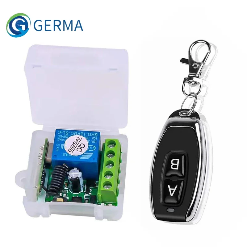 

GERMA 433Mhz Wireless Remote Control Switch DC 12V 10A 1CH relay Receiver Module RF Transmitter 433 Mhz for Light Garage Door