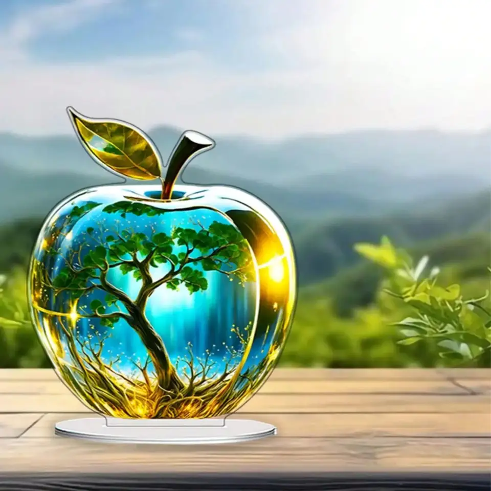 1PCS Colorful Apple Creative Desktop Decoration Statues Living