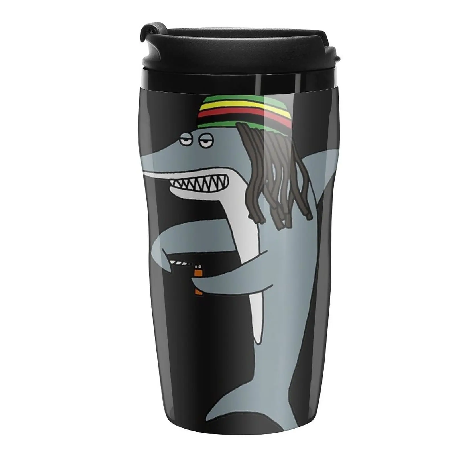 

New Reggae Shark Funny Dreadlock Rasta T-Shirt Travel Coffee Mug Mate Cup Coffee Accessory