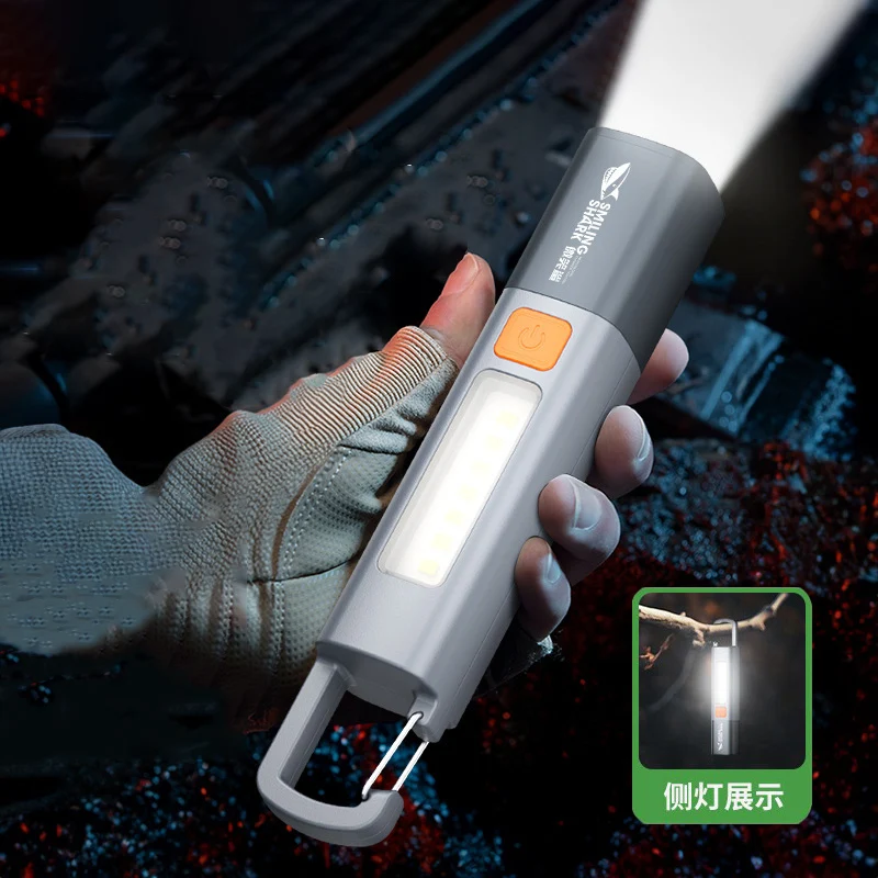  Outdoor Flashlight Portable Strong Light Variable Focus with Floodlight Side Lights Camping Fishing Walking Lighting Lamp