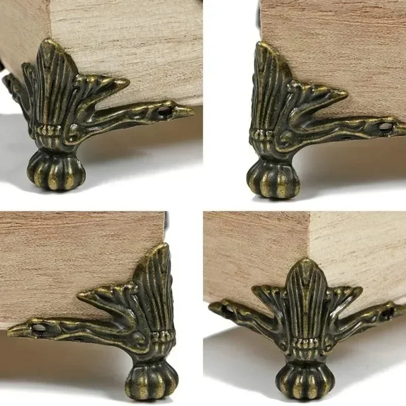Box Corner Protector Antique Jewelry Decor Wooden Box Feet Legs Corner Pads Boxes Support Bases Triangle Carved Corner Protector