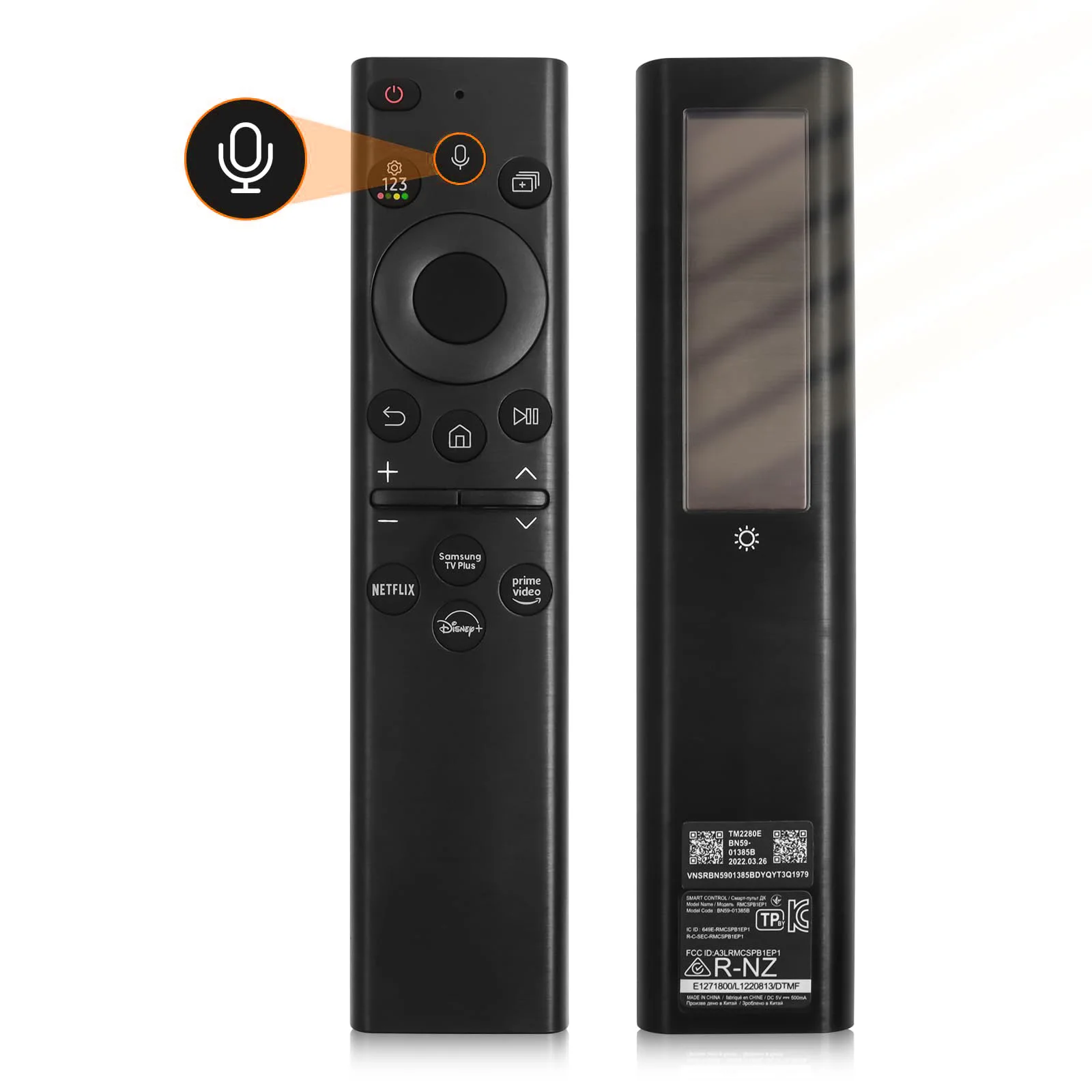 BN59-01385A Solar Voice Remote for Samsung TV Remotes Replacement with Bluetooth Rechargeable Solar Cell Fit for Samsung Remote