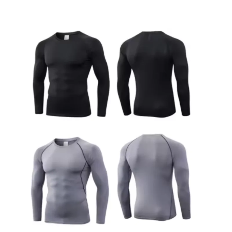 2025 Neues Herren-Workout-Kompressionsshirt mit Rollkragen, Langarm-Rashguard, Gym-Baselayer, Athletisches Unterhemd, Sportshirt
