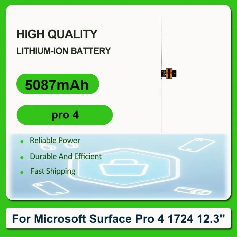 

Replacement Tablet Battery For Microsoft Surface Pro 4 1724 G3HTA027H DYNR01 5087mAh