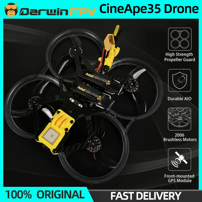 DarwinFPV CineApe35 3.5inch FPV ELRS Analog/O3 4S/6S 2006 Brushless Motor For RC FPV Cinewhoop Racing