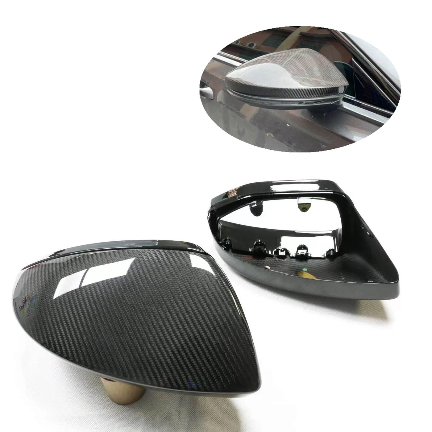 

Dry Carbon Fiber Mirror Cover for Audi A6 S6 RS6 C8 A7 S7 RS7 A8 2018+ With Blind Spot Assist Replacement Rearview Housing