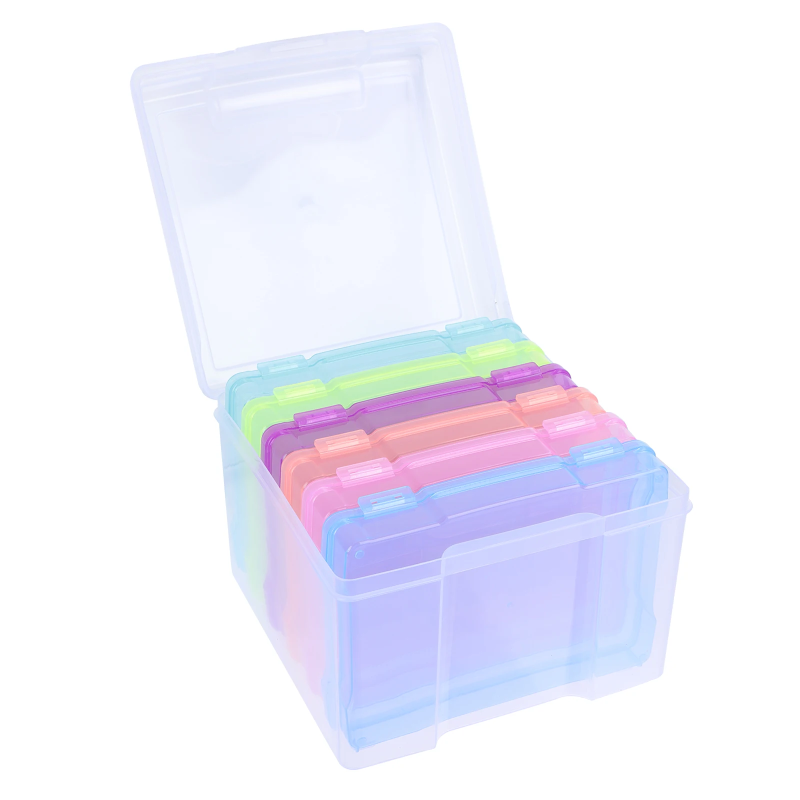 

1Set Photos Organizing Boxes Photo Storage Case with Portable Design for Postcards Game Cards Jewelry Nail Stickers Container