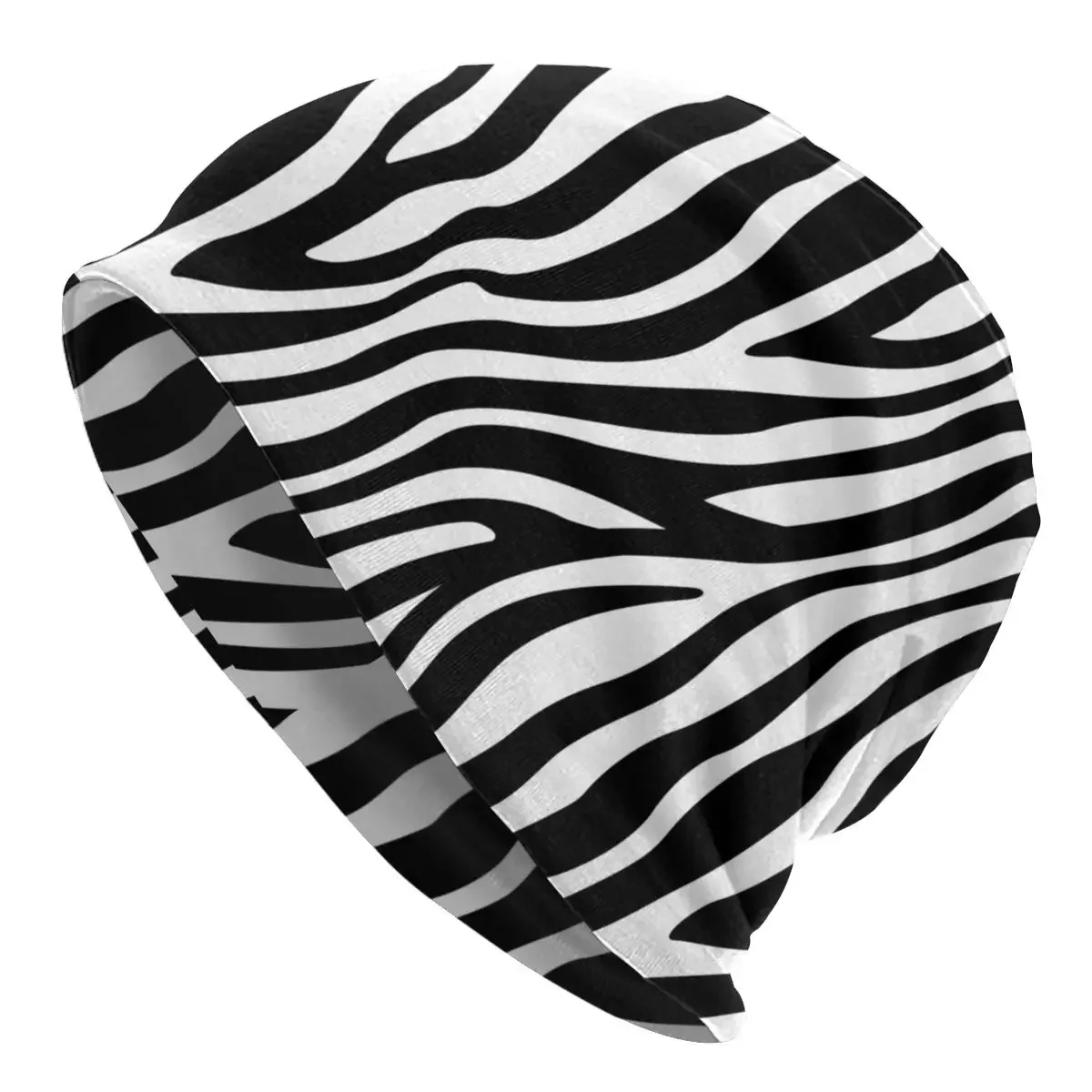 Zebra Animal Skullies Beanies Autumn Spring Hats Black White Stripes Thin Bonnet Hipster Caps Men Women's Earmuffs