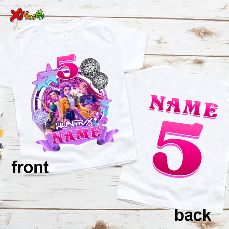 عيد ميلاد فتاة قميص 10th عيد ميلاد الزي تي شيرت KPop شيطان الصيادين الاطفال مطابقة وتتسابق عيد ميلاد الفتيان تي شيرت الفتيات القمصان 9th