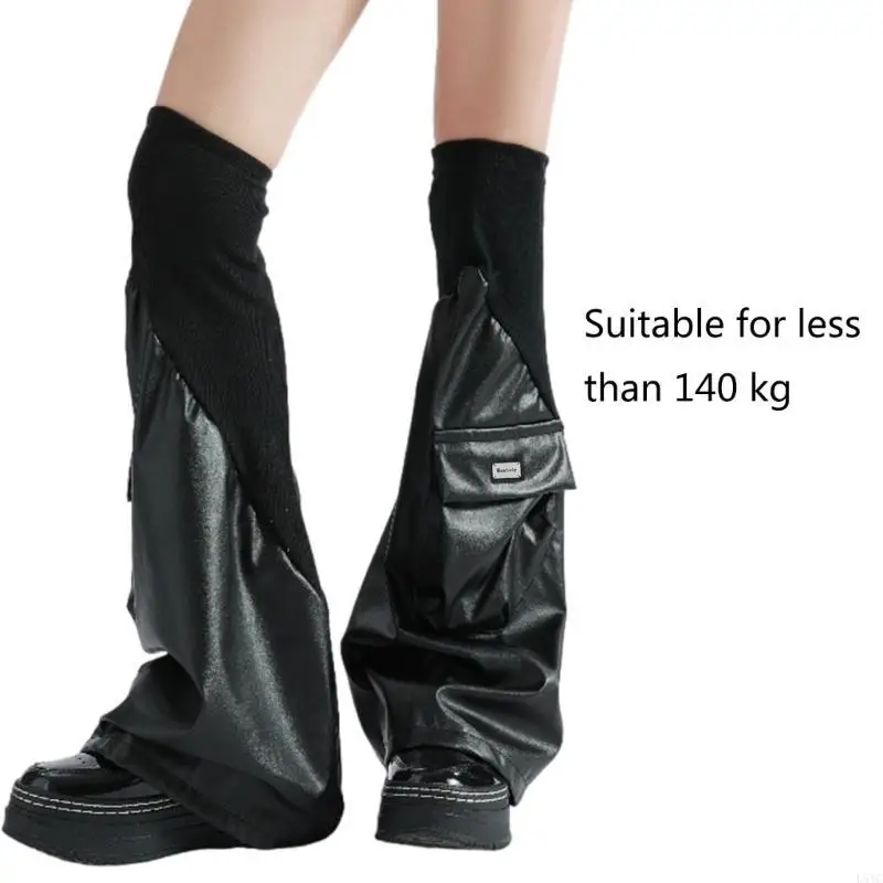 L5YC Leg Warmers for Women Girls Gothic Punk Long Leg Socks Subcultures Leg Covers Flared Leg Warmers Middle Tube Socks