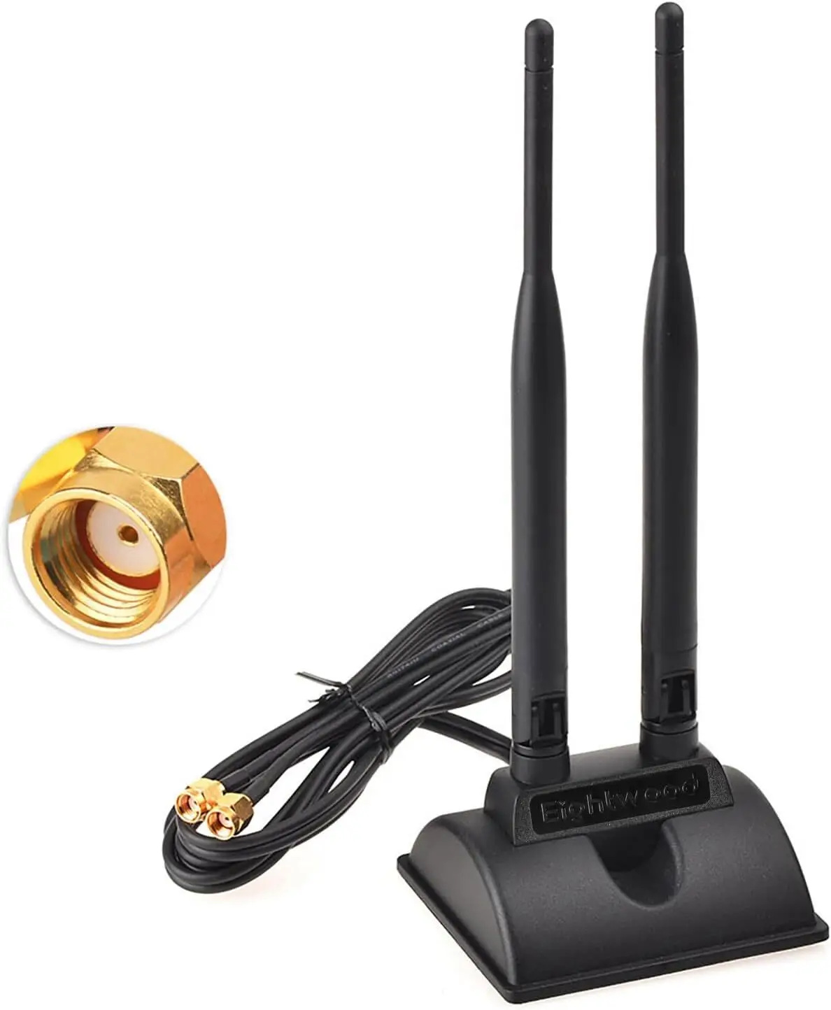 Dual WiFi Antenna with RP-SMA Male Connector 2.4GHz 5GHz Dual Band Antenna Magnetic Base for WiFi Wireless Router