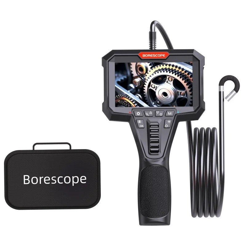 Two-Way Articulation Borescope 1080P 6.2MM/3.9MM HD Steerable Endoscope Camera with 4.3 INCH Monitor For Wall Engine Hole Camera