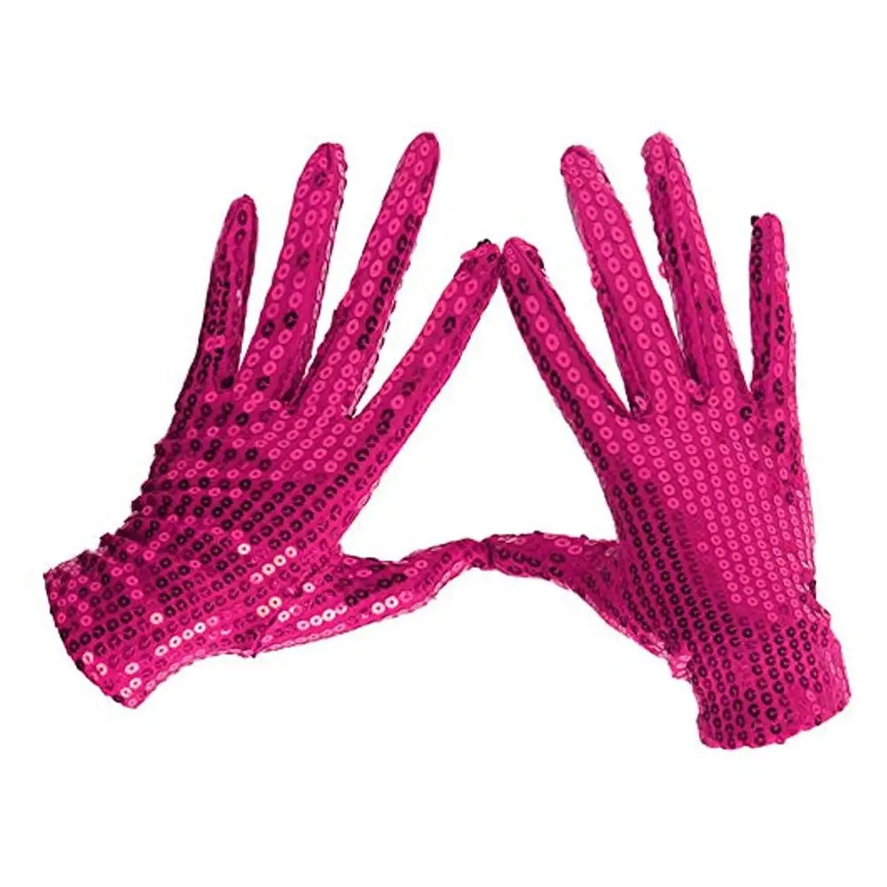 Guantes de Michael Jackson, manoplas brillantes con lentejuelas MJ, Color plateado, azul, rojo, negro y dorado