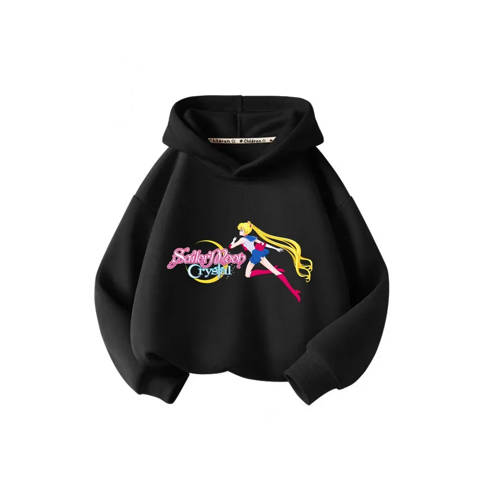 Cute 2024 new fall/winter hoodie coat Sailor Moon Boys girls children\'s clothing cartoon fashion casual hoodie coat